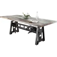 Massivmoebel24 Esstisch Altholz höhenverstellbar 75-105 cm 260x100x76 mehrfarbig lackiert