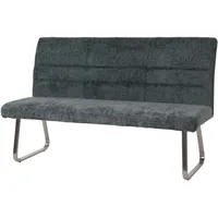Mendler Sitzbank HWC-G55, Esszimmerbank Bank, Edelstahl gebürstet Stoff/Textil Chenille