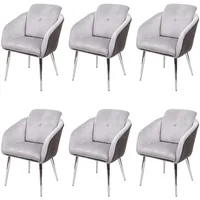 Mendler 6er-Set Esszimmerstuhl HWC-G48, Küchenstuhl Polsterstuhl Lehnstuhl, Kunstleder Samt