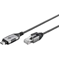 Goobay USB-C/RJ45 Kabel 5m silber, schwarz