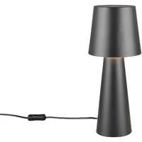 MeineWunschleuchte Große LED Tischleuchte aus Metall Schwarz, Höhe 40cm