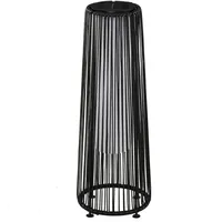 Outsunny Solarlampe Rattan Solarleuchte, LED Gartenleuchte mit Lichtsensor,