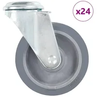 VidaXL 24 Stk. Lenkrollen mit Bolzenloch 100 mm -