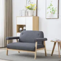 VidaXL 2-Sitzer-Sofa Stoff Dunkelgrau