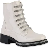 VAN HILL Klassische Stiefeletten in Beige Lack