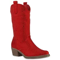 VAN HILL Damen Cowboystiefel in Rot