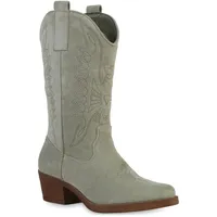 VAN HILL 840208 Cowboystiefel Schuhe grün 38 EU