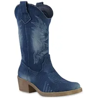 VAN HILL Cowboy Boots in Dunkelblau - Blau