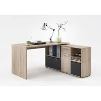 Preisbrecher Schreibtisch >LEXO/LEX< in Eiche Dekor - 135,7x74,2x135,7cm (BxHxT)