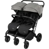 BabyGO Zwillingsbuggy »Zwillingskinderwagen GOTwice« mit drei schwenkbaren Vorderrädern, grau