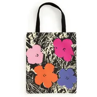Galison Warhol Flowers Canvas Tote Bag - Pink