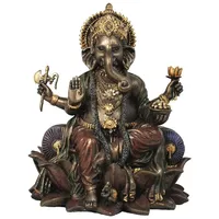Colourliving Dekofigur Buddha Ganesha Bronze Farben Skulptur Dekoration Wohnung