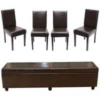 MCW Garnitur Sitzgruppe Bank mit Aufbewahrung Kriens XXL+4 Stühle