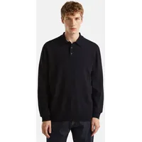 BENETTON United Colors of Benetton Langarm-Poloshirt schwarz M (46)