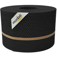 Zaunzu® Doppelstabmattenzaun 50 m x 19 cm Tiefschwarz/Metall