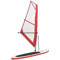 VidaXL Aufblasbares SUP-Board mit Segel Set Rot und Weiß