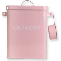 Intirilife Waschmittelbox mit Deckel und Dosierlöffel in Rosa- 1,8Liter-