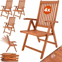 DEUBA casaria® Gartenstuhl Balkonstuhl Holz FSC®-zertifiziert Eukalyptus Klappbar Rückenlehne
