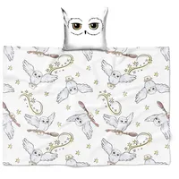 MTOnlinehandel Harry Potter Kuscheldecke 120x150 cm, Eule Hedwig 2-in-1