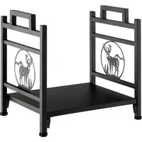 Goplus Kaminholzregal, dekoratives Brennholzregal aus Metall bis 100kg belastbar,
