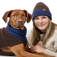 Hunter Hundepullover Odense 75 mit Mütze (Set), braun/blau