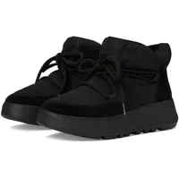 FitFlop F-Mode W/Resistant Biofleece Mesh Flatform BootiesShoe, Schwarz, 37
