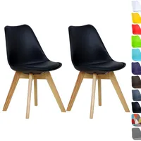 Woltu 2er Set, Esszimmerstühle Esszimmerstuhl Design, Sitzfläche aus Kunstleder,