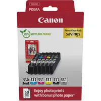 Canon Tinte PGI-530PGBK/CLI-531BK/CLI-531C/CLI-531M/CLI-531Y/CLI-531GY Multipack (6117C004)