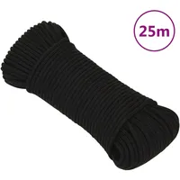 VidaXL Arbeitsseil Schwarz 2500 cm x 0,3 cm
