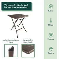 Lemodo Klapptisch 62 x 62 x 40 cm Braun