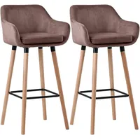 CLP 2er Set Barhocker Grant Samt coffee