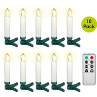 Goobay 10 kabellose LED-Weihnachtsbaumkerzen inkl. 10x aaa (LR03), (75257)