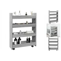 VidaXL Aufbewahrungswagen Schmal 4 Etagen Grau Sonoma Holzwerkstoff