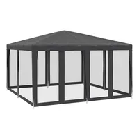 VidaXL Partyzelt mit 8 Mesh-Seitenteilen Anthrazit 4x4 m HDPE