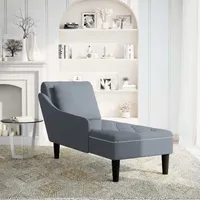 VidaXL Chaiselongue mit Kissen und Rechter Armlehne Dunkelgrau Samt