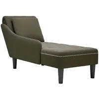VidaXL Chaiselongue mit Kissen & Rechter Armlehne Armeegrün Kunstleder