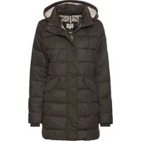 CAMEL ACTIVE Damen Gesteppte Jacke mit Abnehmbarer Kapuze Dunkelgrün,