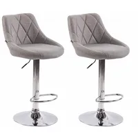 CLP 2er Set Barhocker Lazio Stoff grau