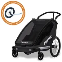 FUXTEC Fahrradanhänger/Jogger FX-FA1-SET-SCHWARZ mit Jogger-Rad