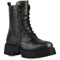 VAN HILL Schnürstiefeletten in Grau Metallic