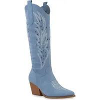 VAN HILL Damen Cowboystiefel Stiefel Stickereien Schuhe 840056, Farbe: