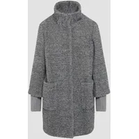 S.Oliver BLACK LABEL Flauschiger Mantel mit Strickbündchen am Ärmel