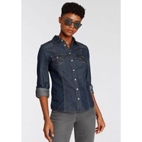 Arizona Jeansbluse »mit Druckknöpfen in Perlmuttoptik«, und Krempelärmeln Gr.