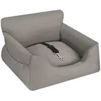 Tectake tectake® Hundeautositz, mit Sicherheitsleine und 2 Befestigungsgurten, längenverstellbar,