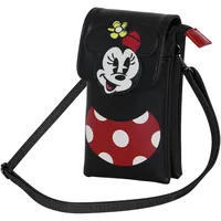 Karactermania Disney Minnie Maus Face-Handytasche, Schwarz, 12 x 20