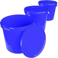 FixedByU Eimer mit Deckel 10l Vorratseimer Lebensmittelecht, Blau (pp)