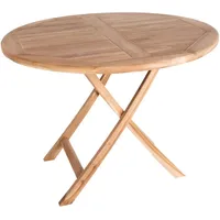 VCM ebuy24 Oline Gartentisch Ø100 cm Teakholz Massiv