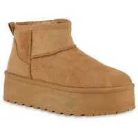 VAN HILL Damen Winter Boots in Hellbraun