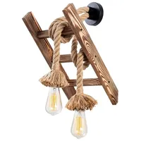 Opviq Wandleuchte Erebos natur Holz B/H/T/L: ca. 26x45x26x25 cm