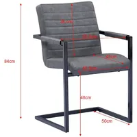 Möbelliebling Esszimmerstuhl Freischwinger Grau Eisengestell PARZIVO